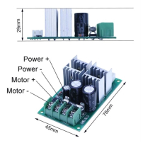Fordulatszabályzó PWM vezérléssel, egyenáramú motorokhoz, 6–60 V, 30 A.