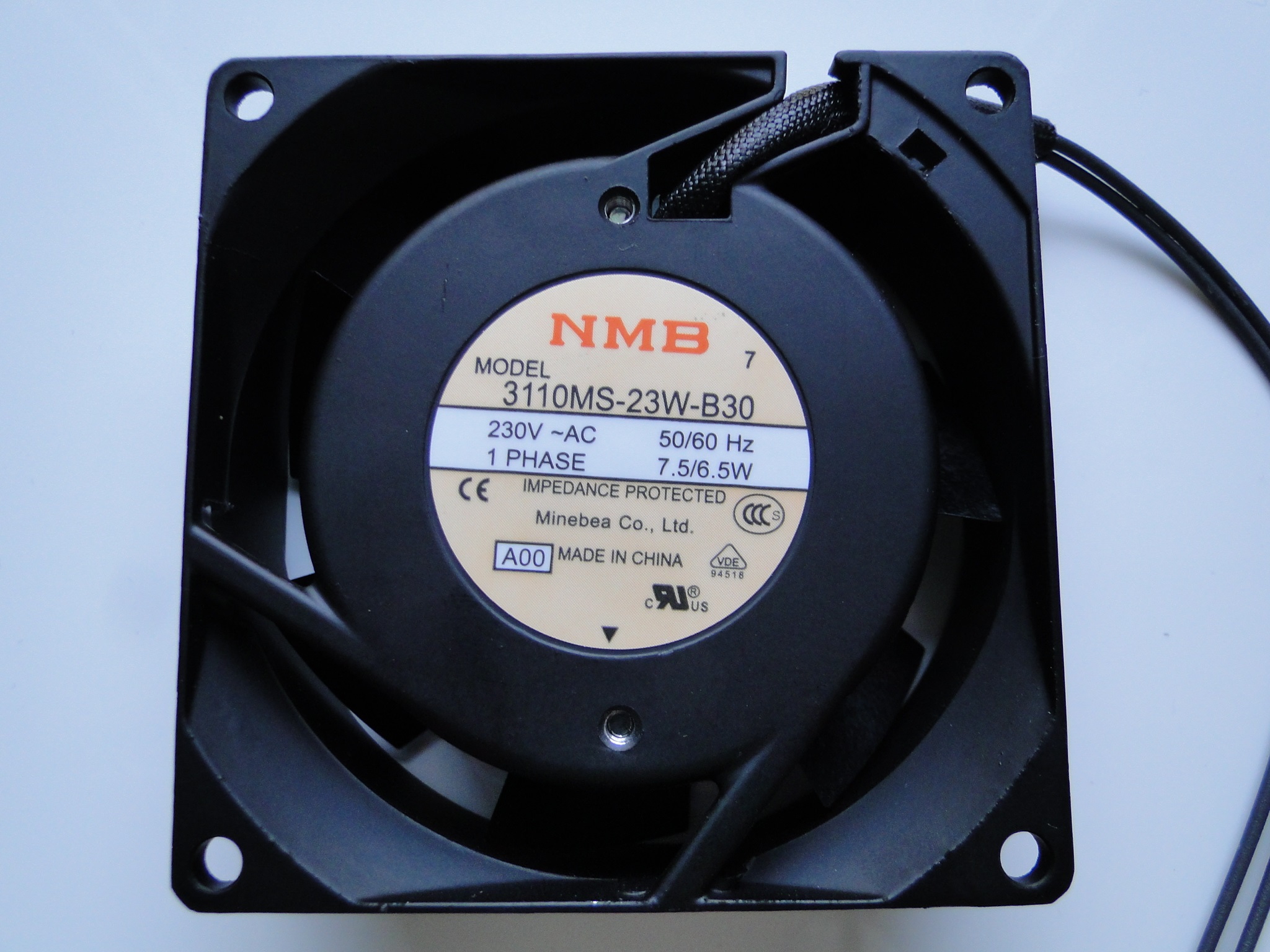 Ventilateur Haute Température 3110MS-22W-B30 - 220V, 7.5W, 60x60x30mm, Comme Neuf