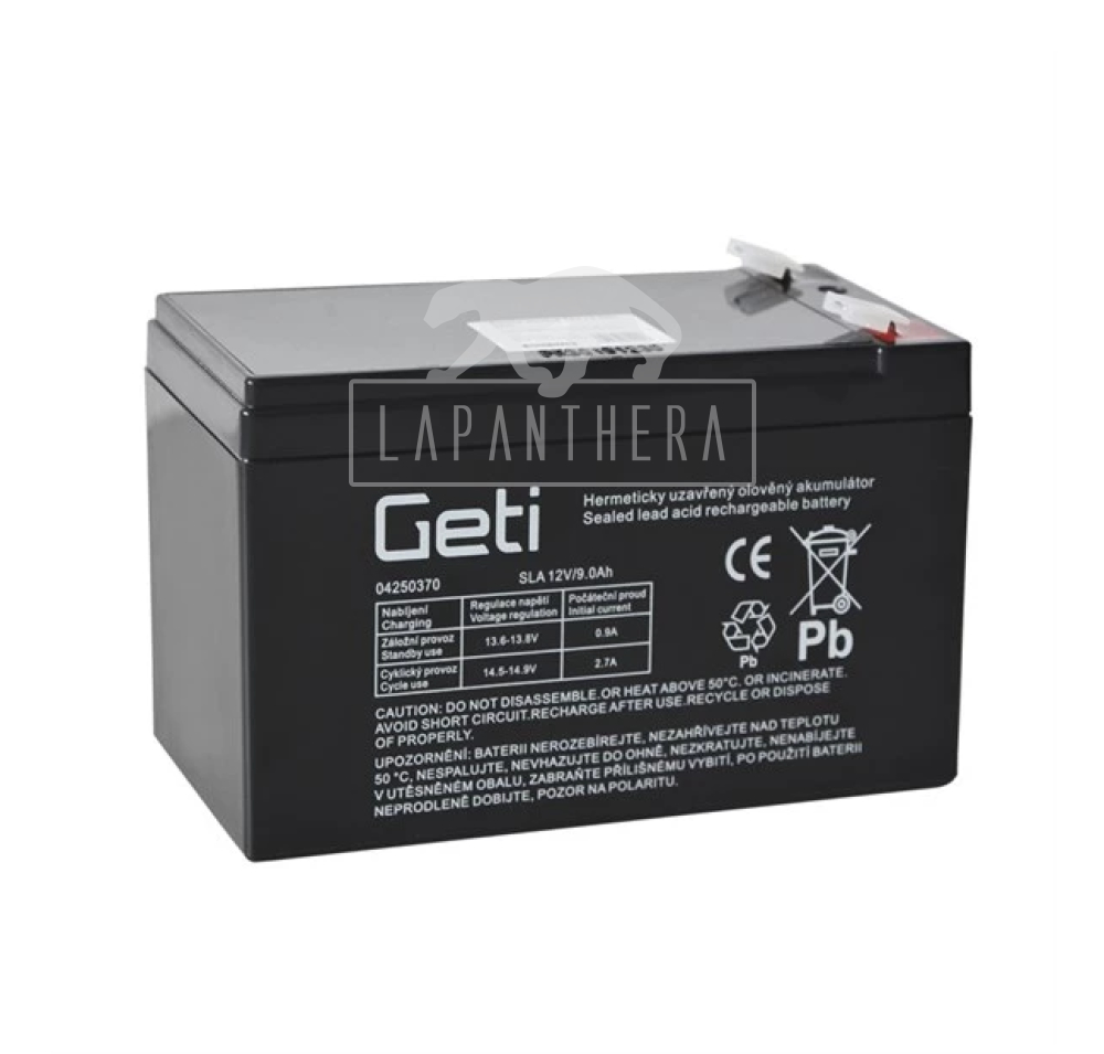 Geti 12V 9Ah -zselés akkumulátor