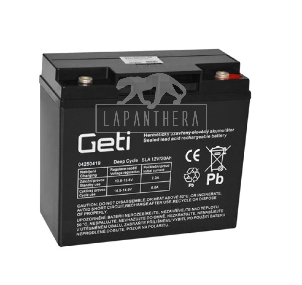 Geti 12V 20Ah -zselés akkumulátor